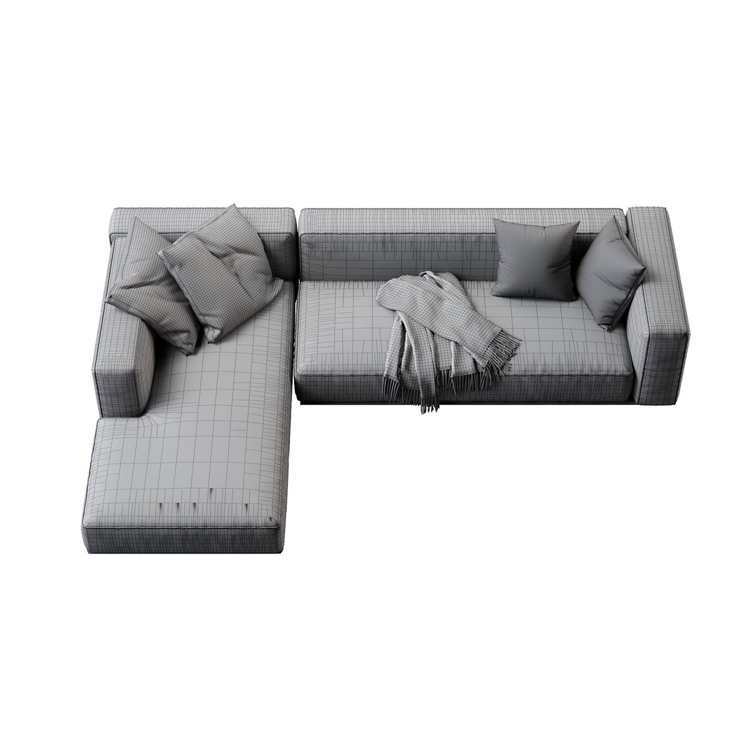 Flexform Grandmare Sofa 3D Model – Contemporary Furniture, FBX, OBJ - View 31