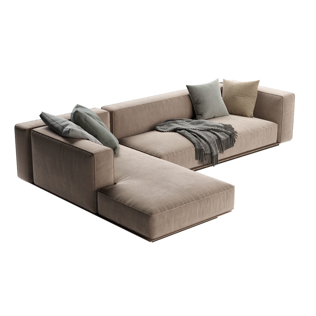 Flexform Grandmare Sofa 3D Model – Contemporary Furniture, FBX, OBJ - View 32