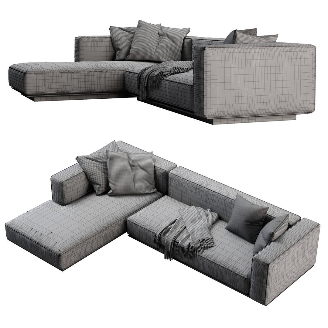 Flexform Grandmare Sofa 3D Model – Contemporary Furniture, FBX, OBJ - View 36