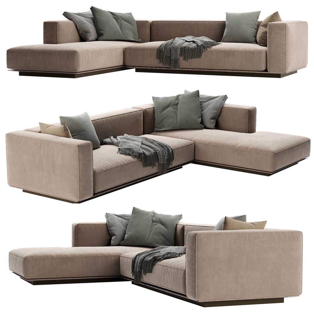 Flexform Grandmare Sofa 3D Model – Contemporary Furniture, FBX, OBJ - View 37