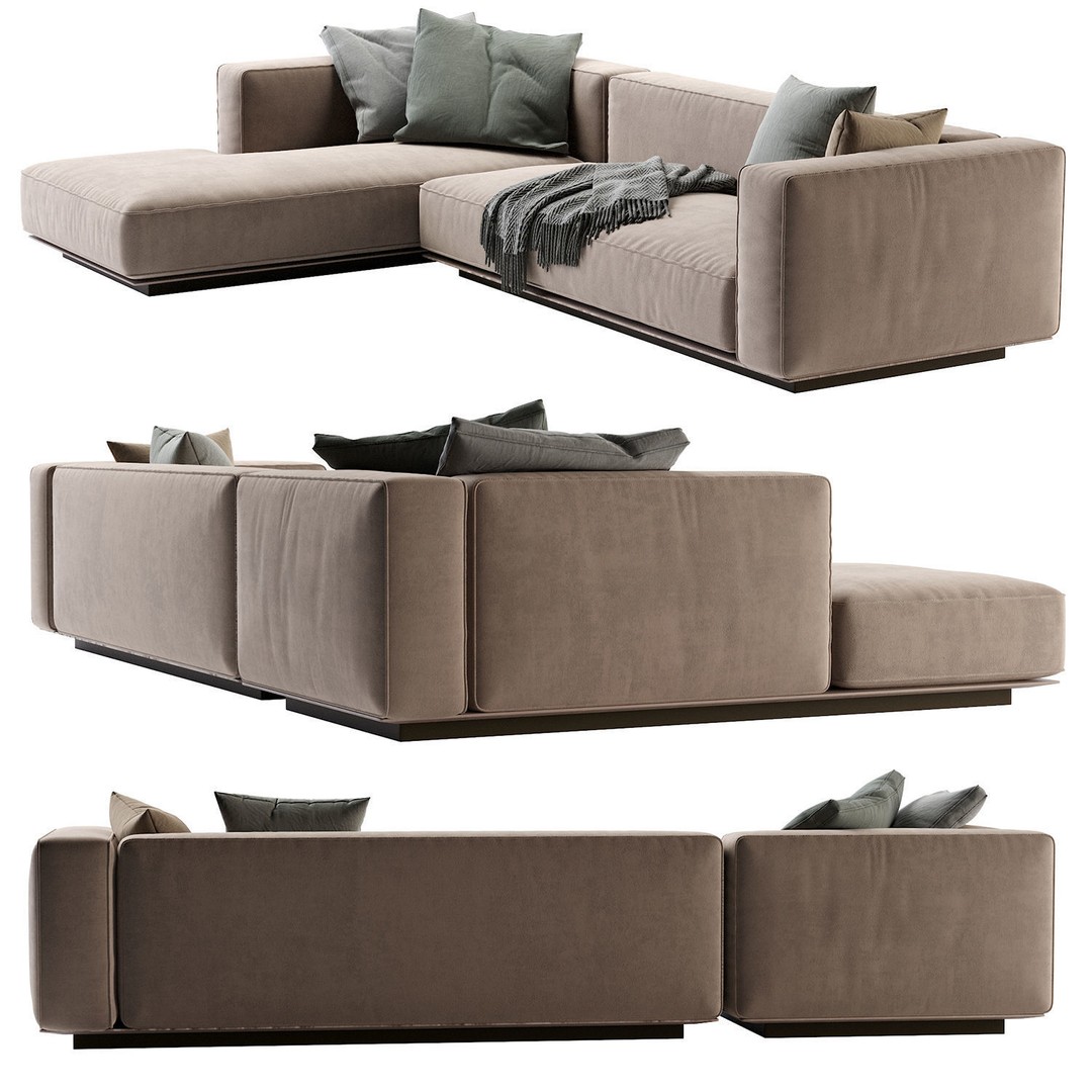 Flexform Grandmare Sofa 3D Model – Contemporary Furniture, FBX, OBJ - View 38