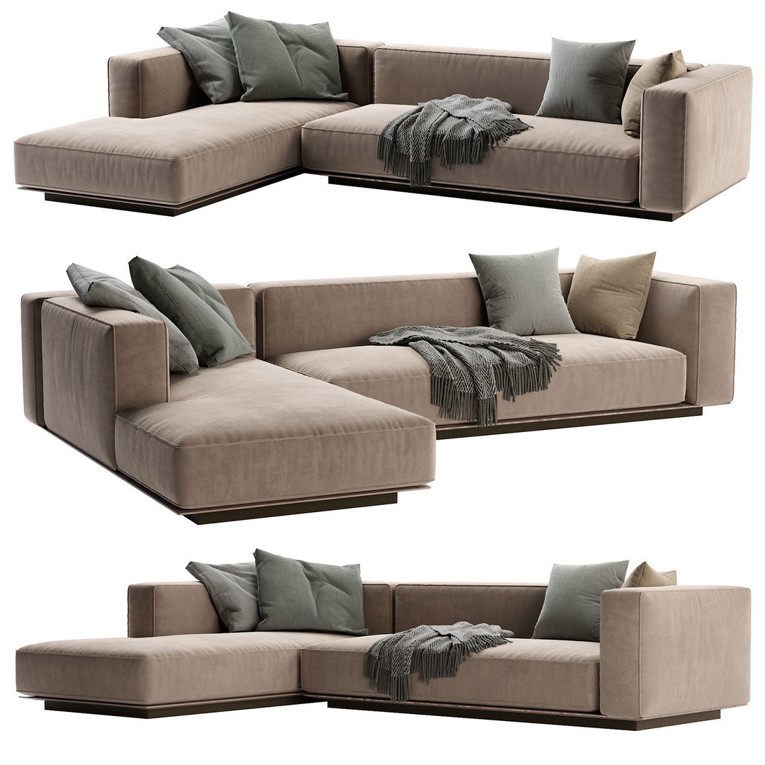 Flexform Grandmare Sofa 3D Model – Contemporary Furniture, FBX, OBJ - View 39