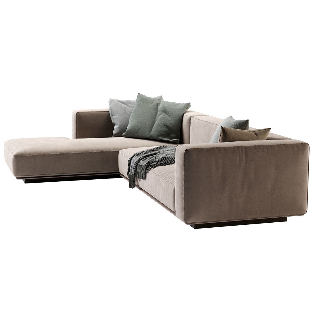 Flexform Grandmare Sofa 3D Model – Contemporary Furniture, FBX, OBJ - View 4