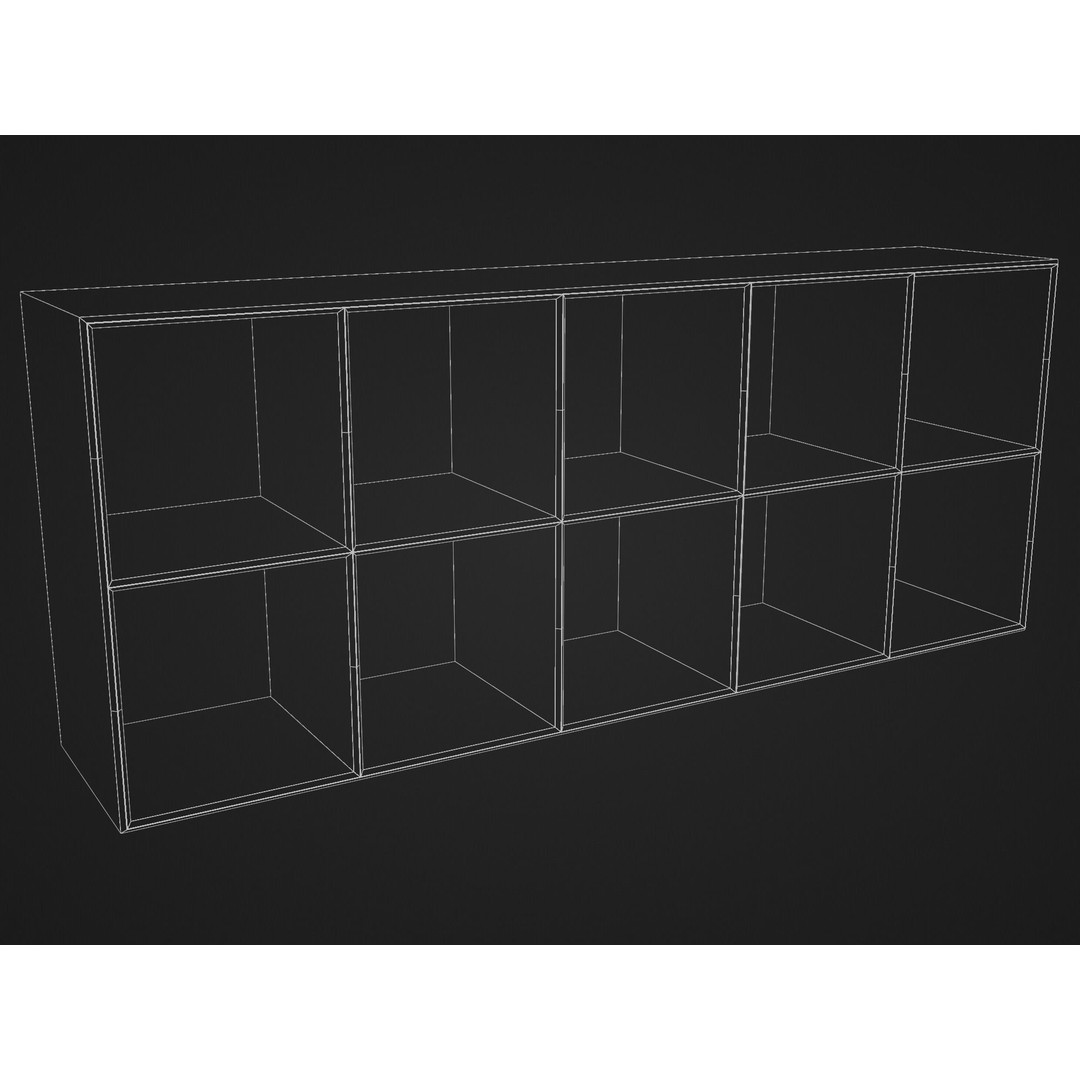 Vinyl Storage No44 3D Model – Realistic Furniture Organizer, FBX, Blender