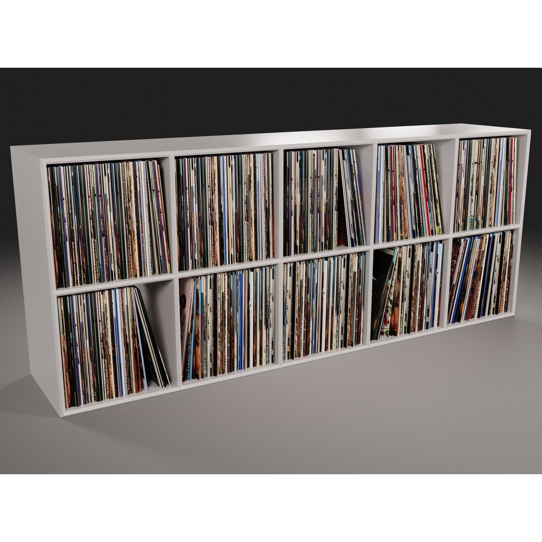 Vinyl Storage No44 3D Model – Realistic Furniture Organizer, FBX, Blender - View 11