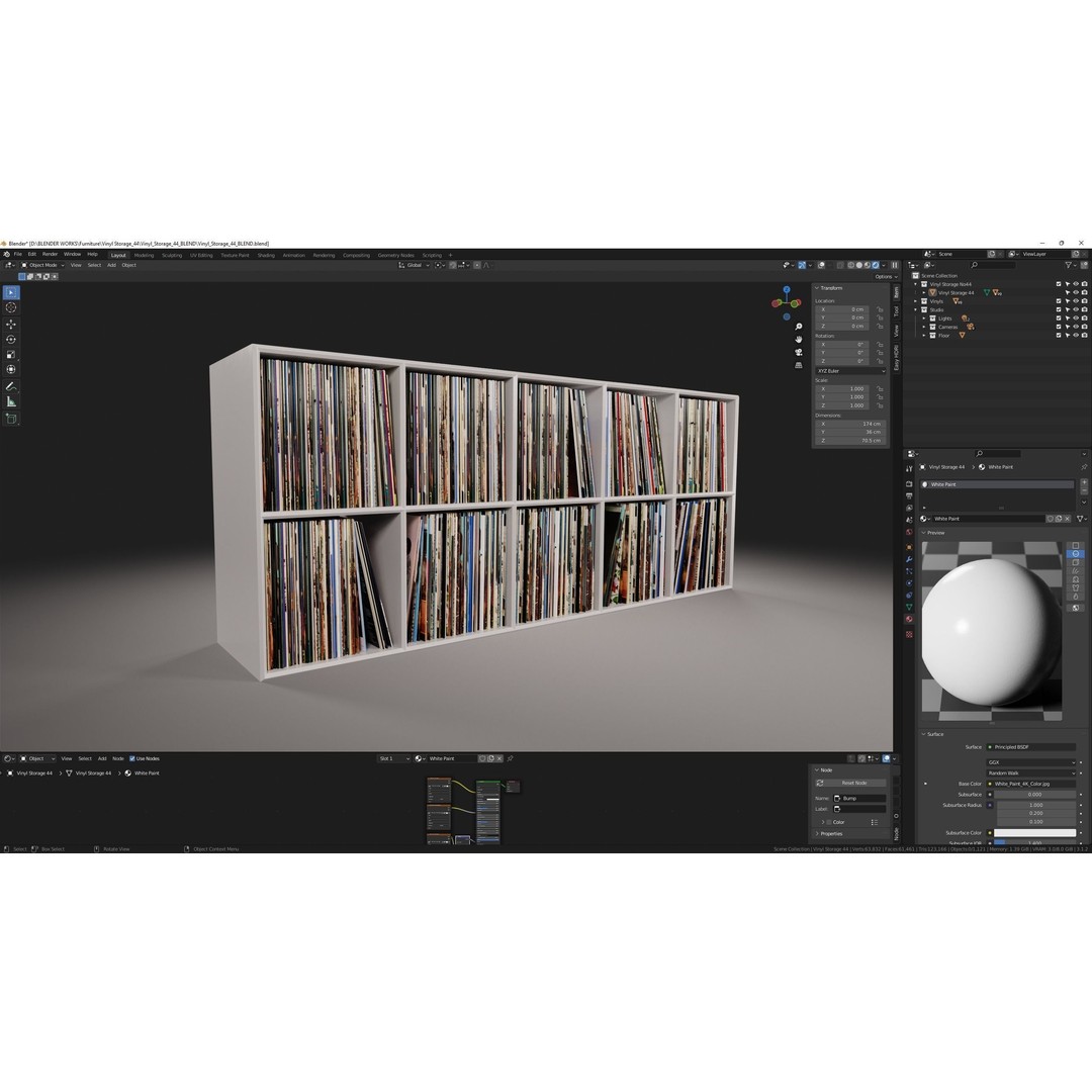 Vinyl Storage No44 3D Model – Realistic Furniture Organizer, FBX, Blender - View 13