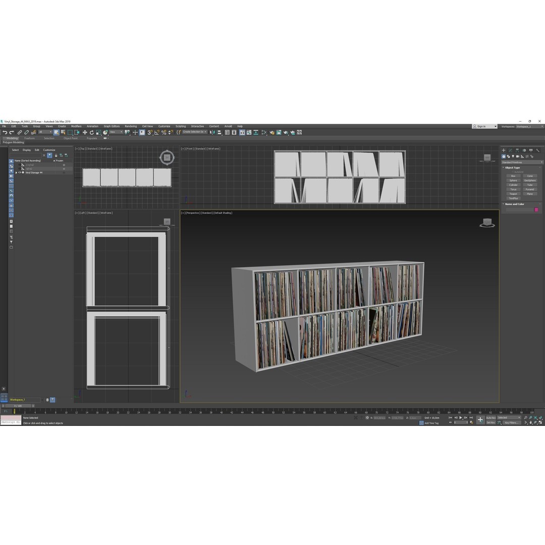 Vinyl Storage No44 3D Model – Realistic Furniture Organizer, FBX, Blender - View 14