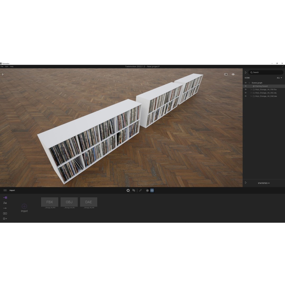 Vinyl Storage No44 3D Model – Realistic Furniture Organizer, FBX, Blender - View 15