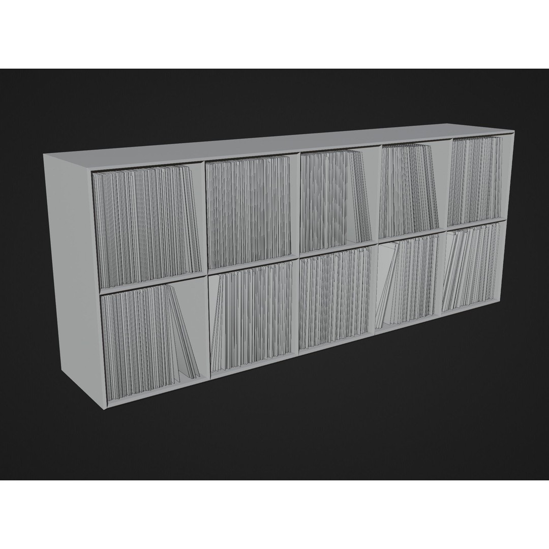 Vinyl Storage No44 3D Model – Realistic Furniture Organizer, FBX, Blender - View 16