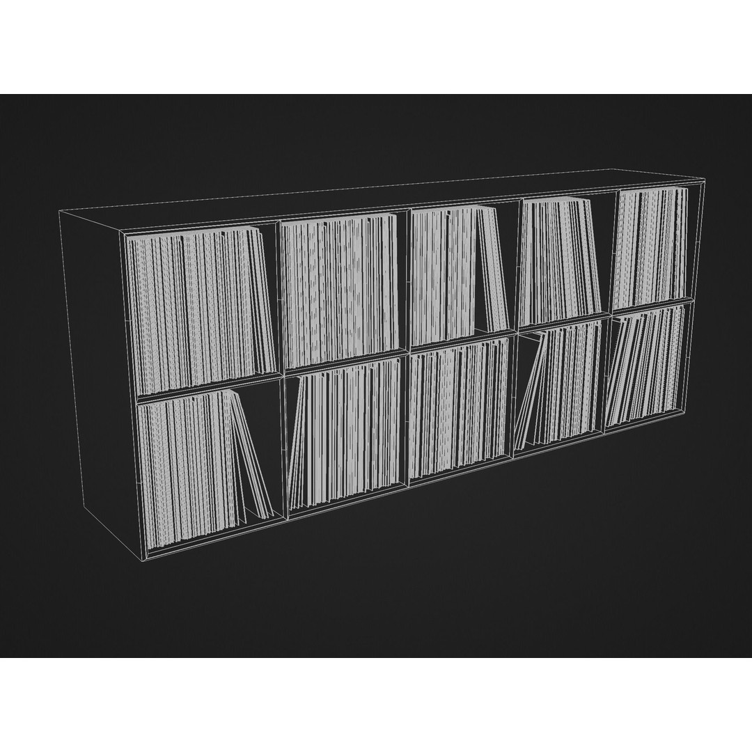 Vinyl Storage No44 3D Model – Realistic Furniture Organizer, FBX, Blender - View 20