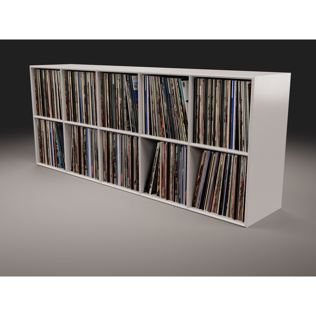 Vinyl Storage No44 3D Model – Realistic Furniture Organizer, FBX, Blender - View 3