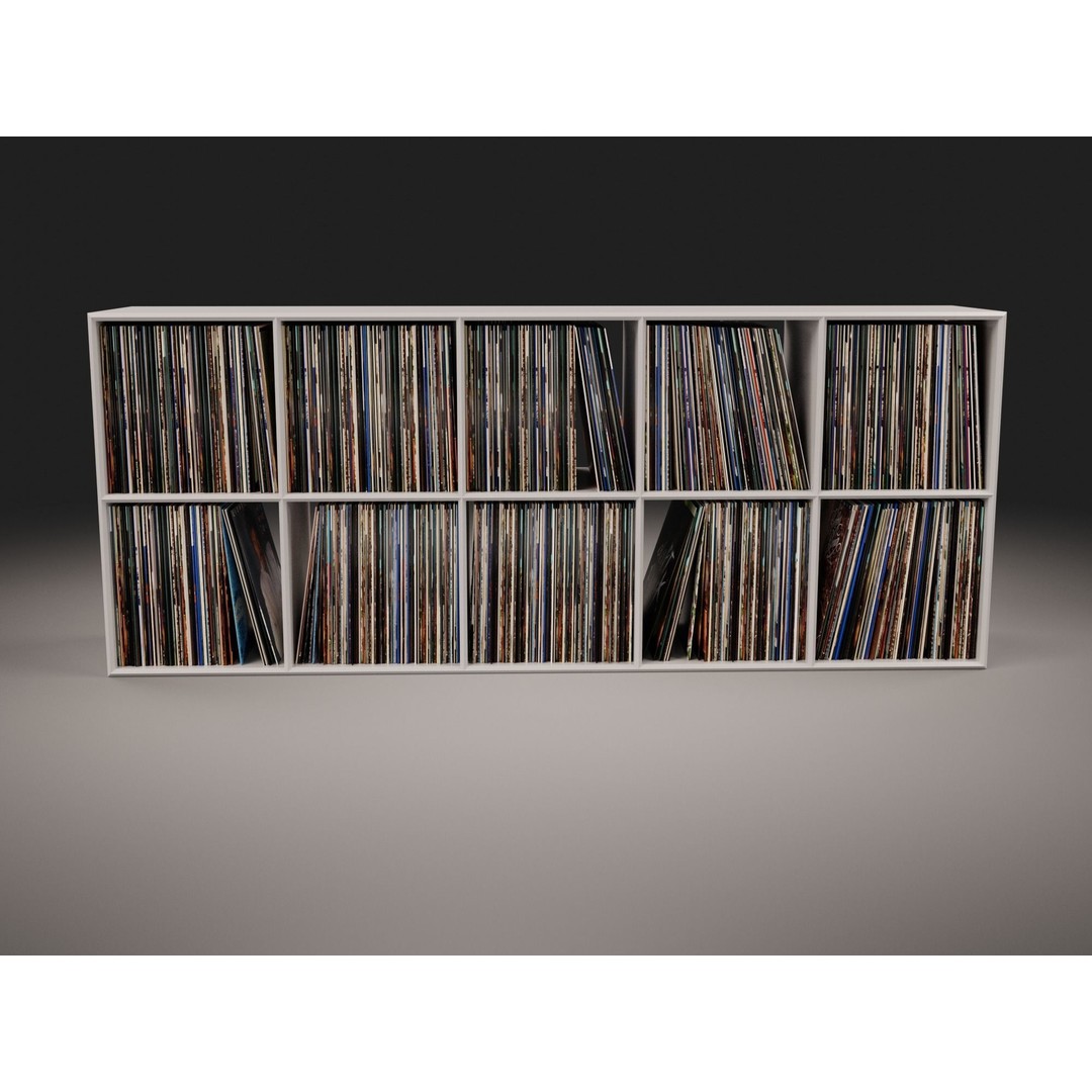 Vinyl Storage No44 3D Model – Realistic Furniture Organizer, FBX, Blender - View 4
