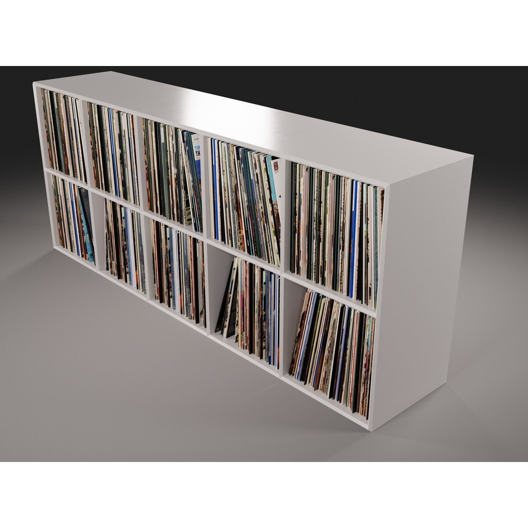 Vinyl Storage No44 3D Model – Realistic Furniture Organizer, FBX, Blender - View 6