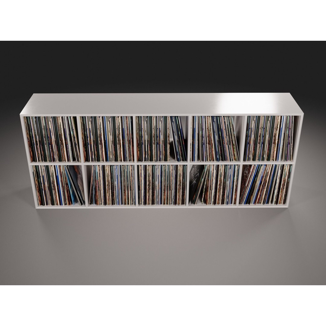 Vinyl Storage No44 3D Model – Realistic Furniture Organizer, FBX, Blender - View 7