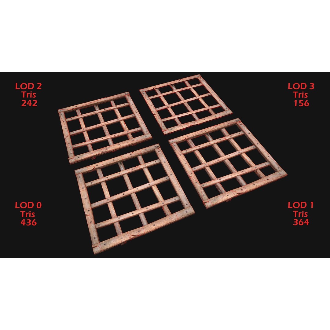 Medieval Roof Tile 3D Model – Low Poly Modular Game Asset, FBX - View 22