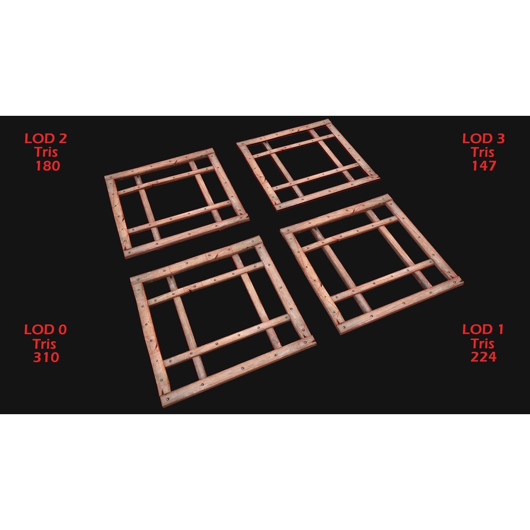 Medieval Roof Tile 3D Model – Low Poly Modular Game Asset, FBX - View 23