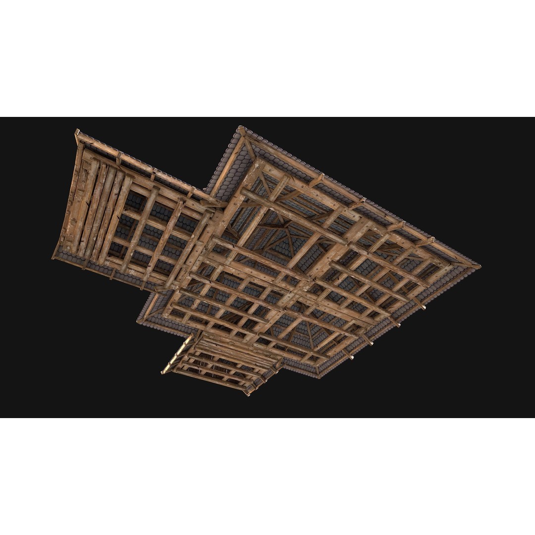 Medieval Roof Tile 3D Model – Low Poly Modular Game Asset, FBX - View 36