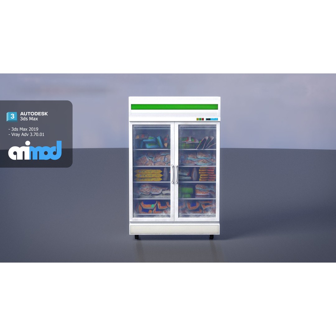 Refrigerated Display Freezer 3D Model – PBR Kitchen Equipment, FBX - View 5