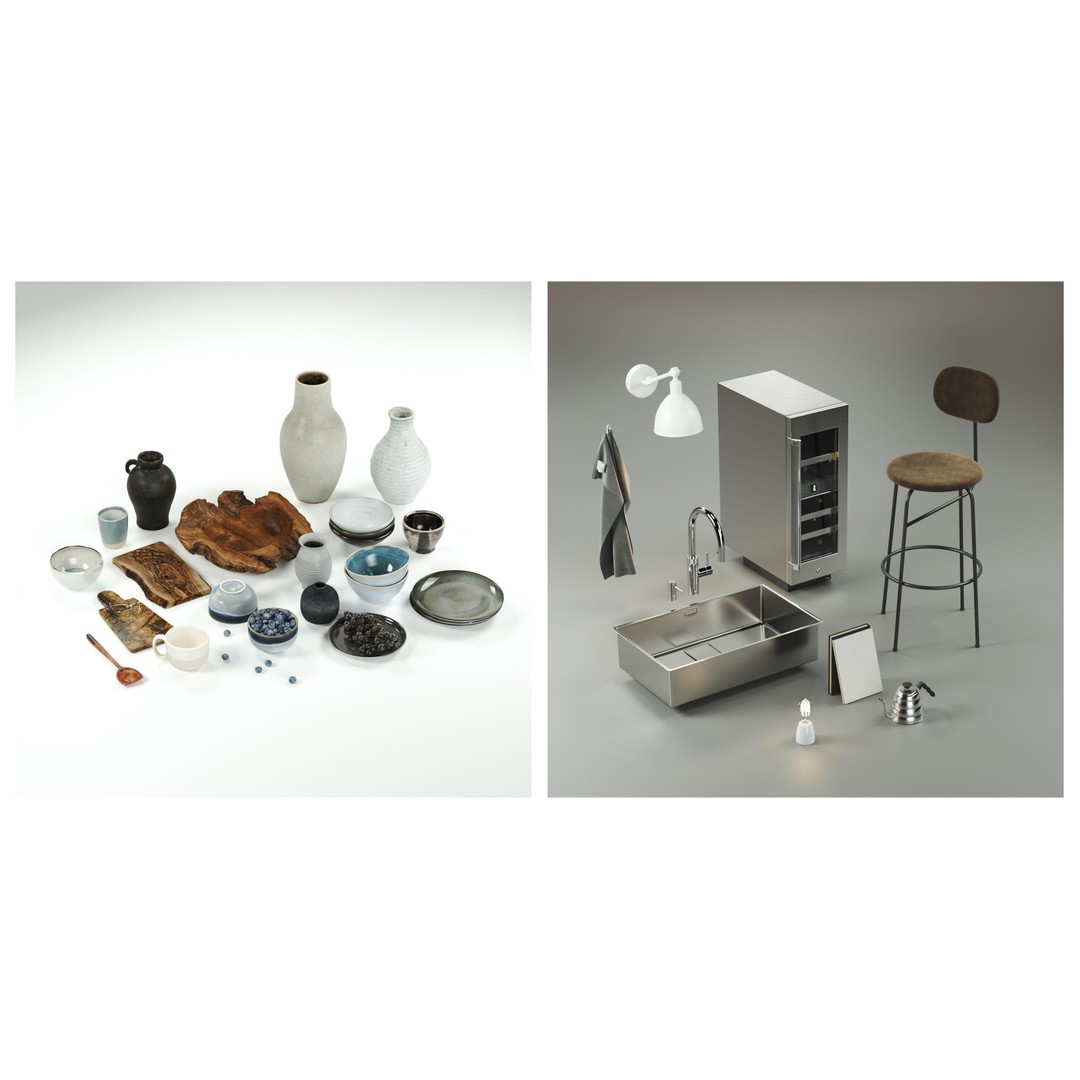 Scandinavian Kitchen Scene 8K 3D Model – High-Resolution Interior Asset - View 12