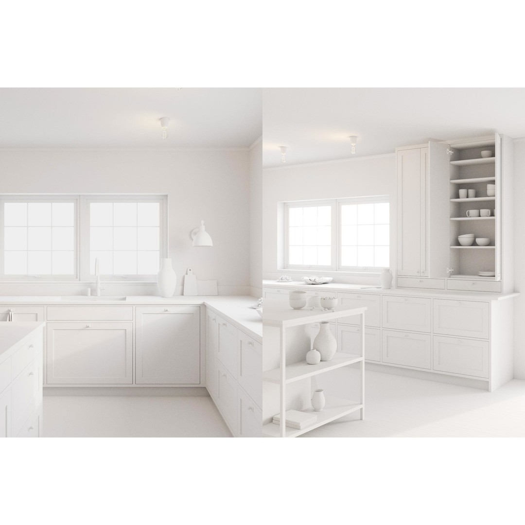 Scandinavian Kitchen Scene 8K 3D Model – High-Resolution Interior Asset - View 8