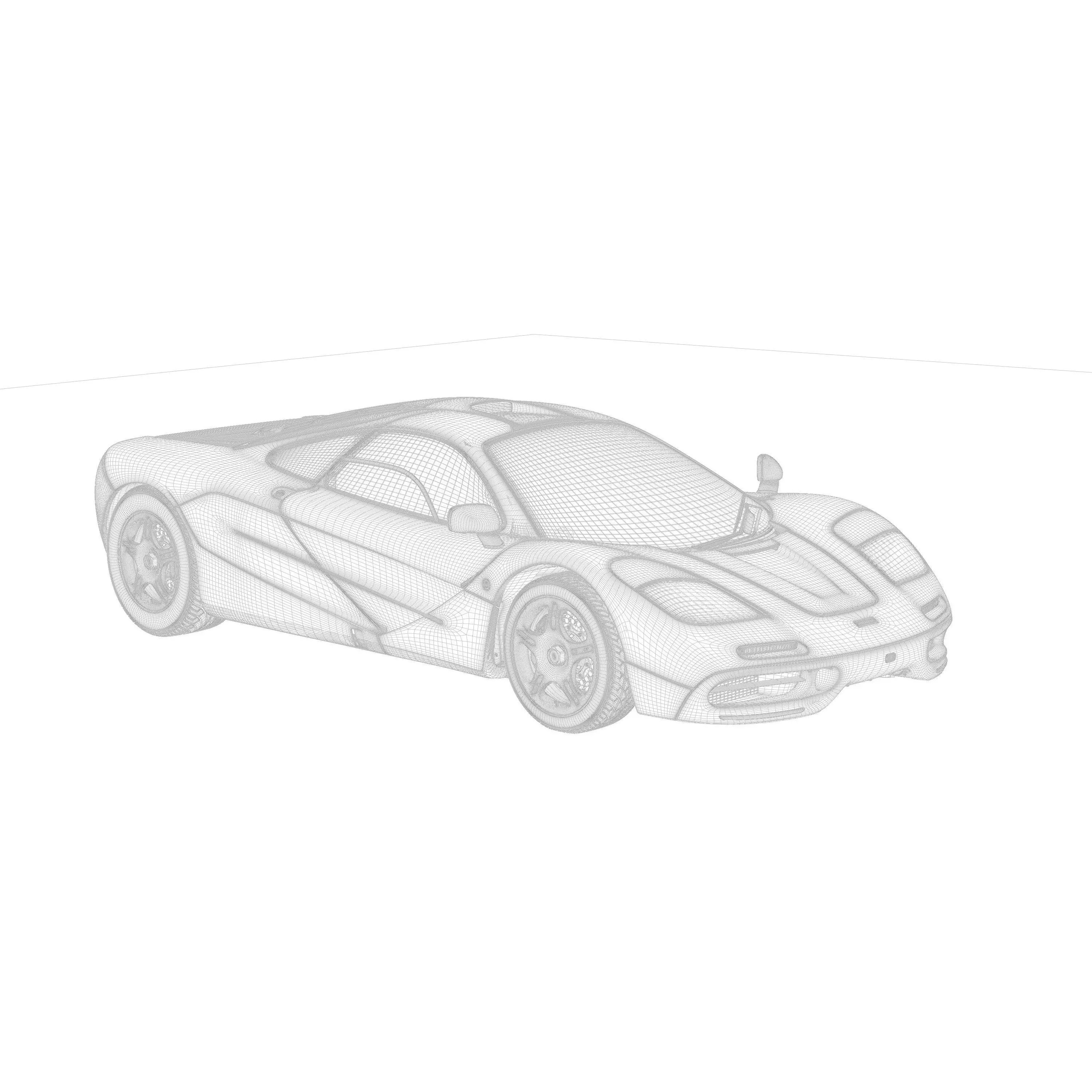 1994 McLaren F1 - High-Poly Game-Ready 3D Model - View 12