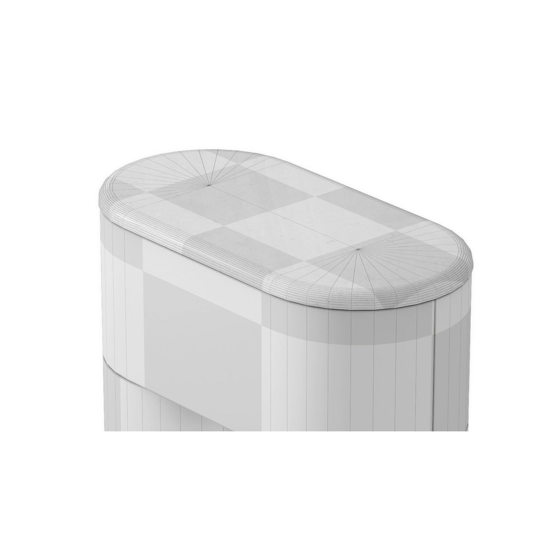 Fin Bedside 3D Model – Minimalist Marble Furniture, FBX, PBR