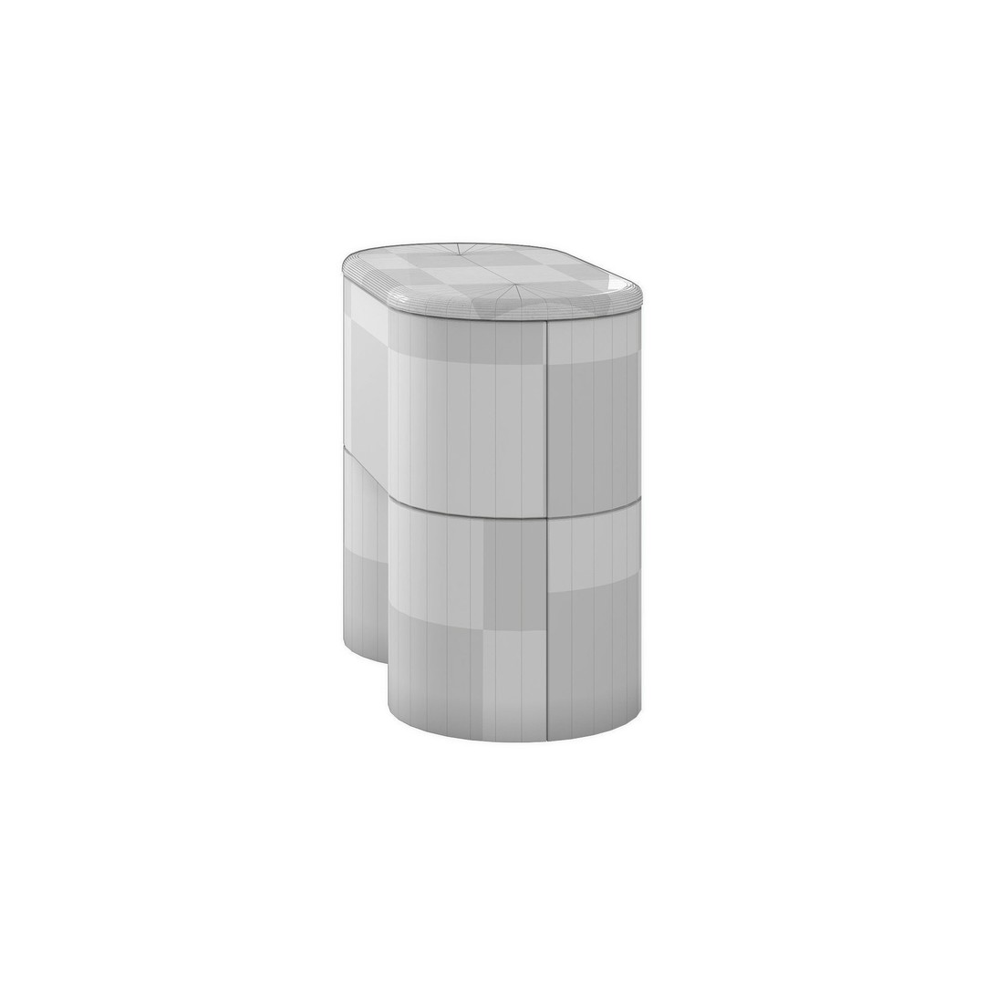 Fin Bedside 3D Model – Minimalist Marble Furniture, FBX, PBR - View 10