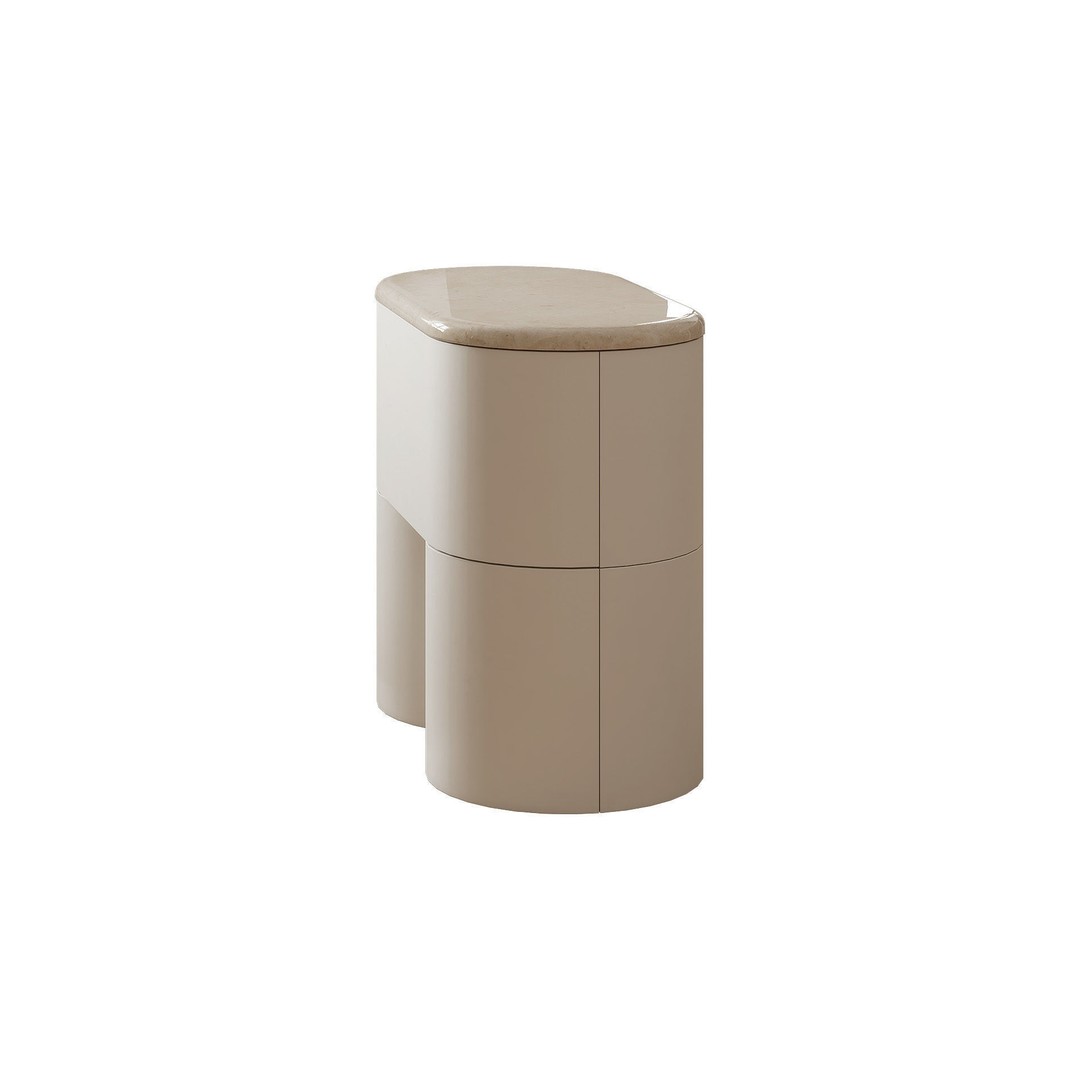 Fin Bedside 3D Model – Minimalist Marble Furniture, FBX, PBR - View 5