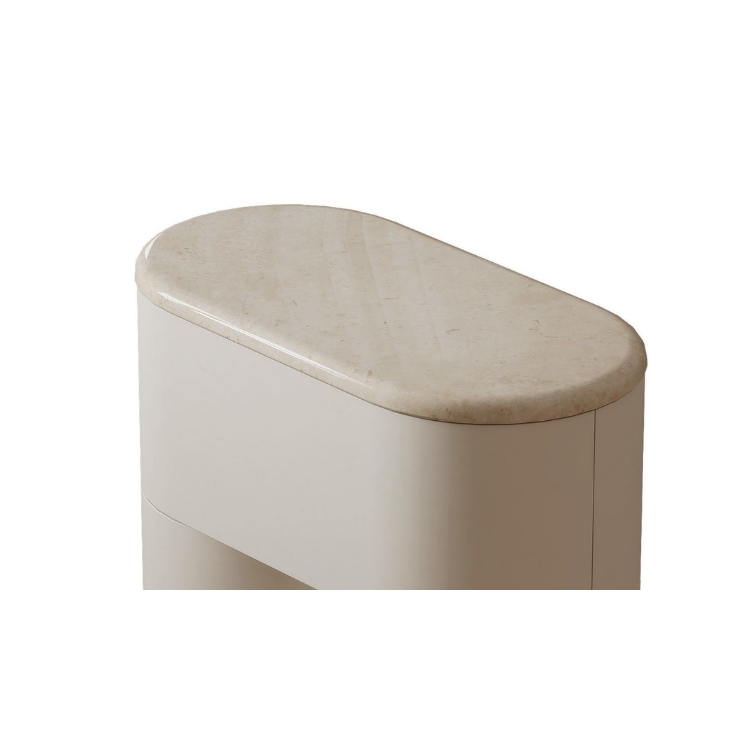 Fin Bedside 3D Model – Minimalist Marble Furniture, FBX, PBR - View 6