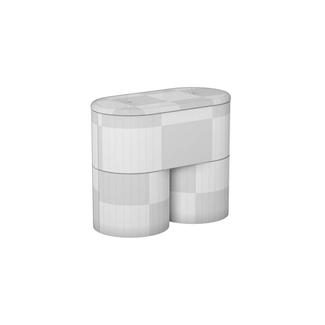 Fin Bedside 3D Model – Minimalist Marble Furniture, FBX, PBR - View 7