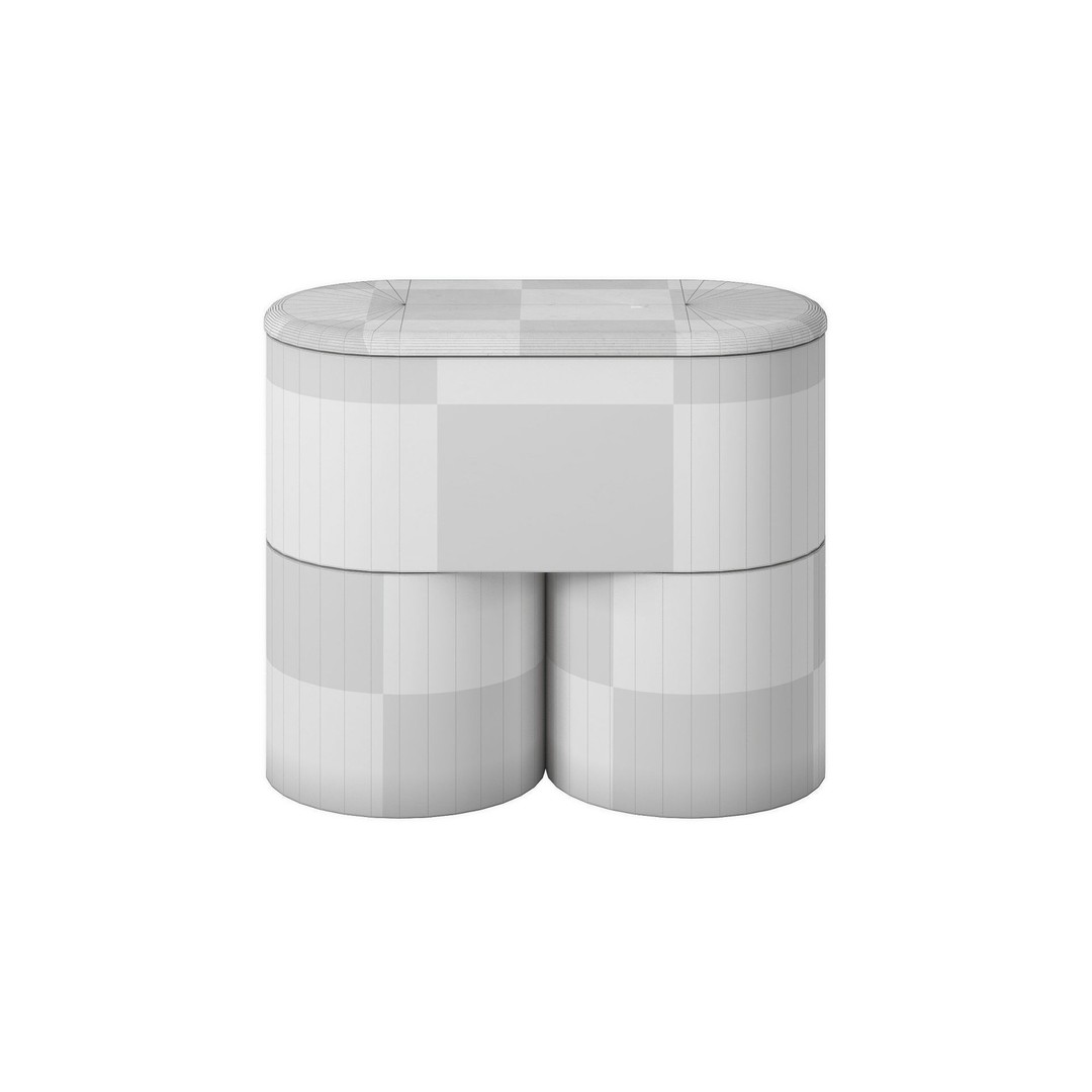 Fin Bedside 3D Model – Minimalist Marble Furniture, FBX, PBR - View 8