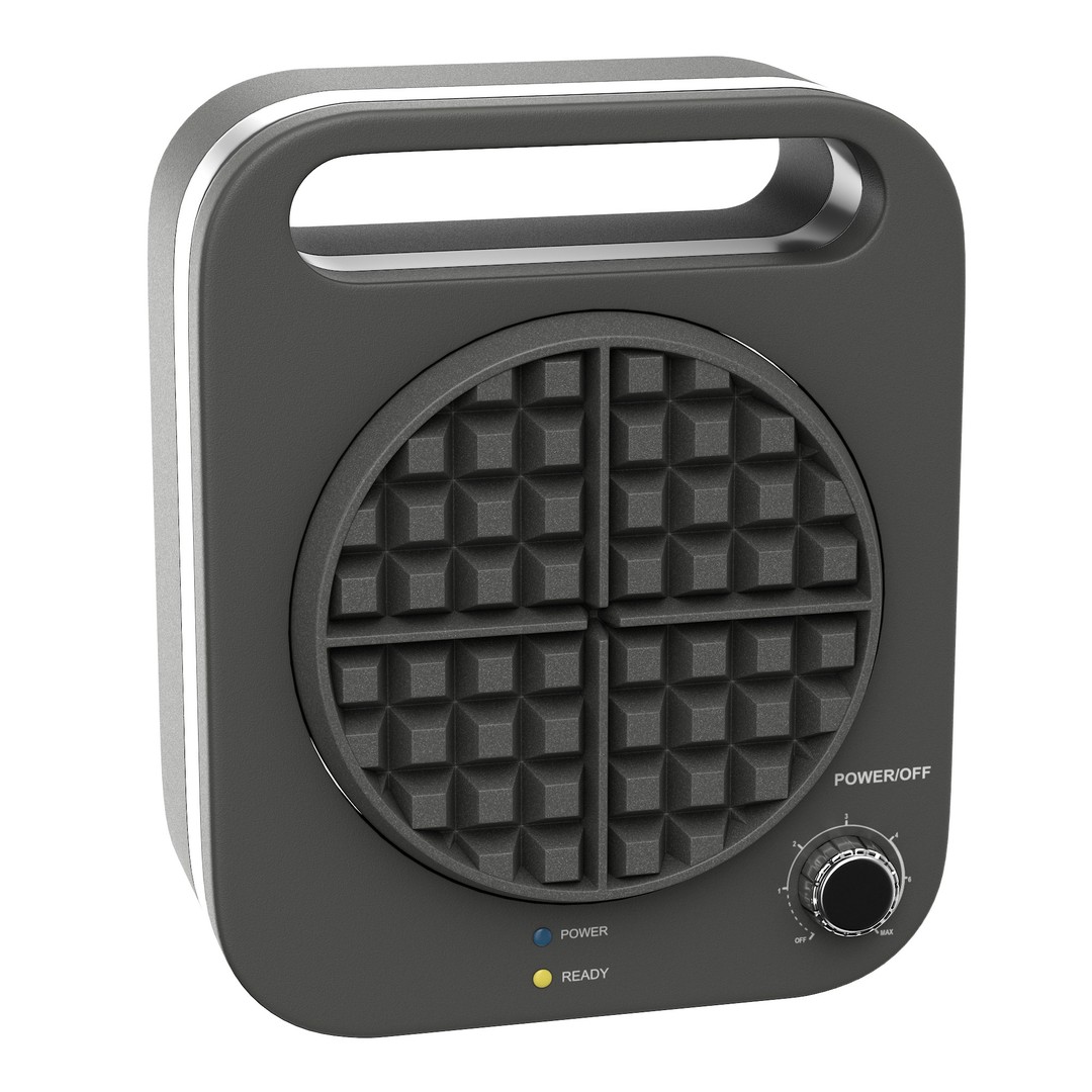 Waffle Maker 3D Model – Modern Kitchen Appliance, PBR, FBX, OBJ