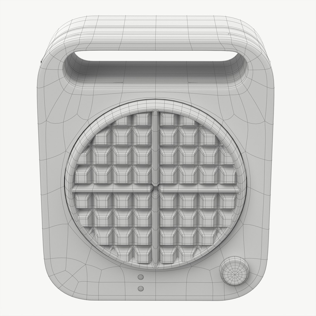 Waffle Maker 3D Model – Modern Kitchen Appliance, PBR, FBX, OBJ - View 11