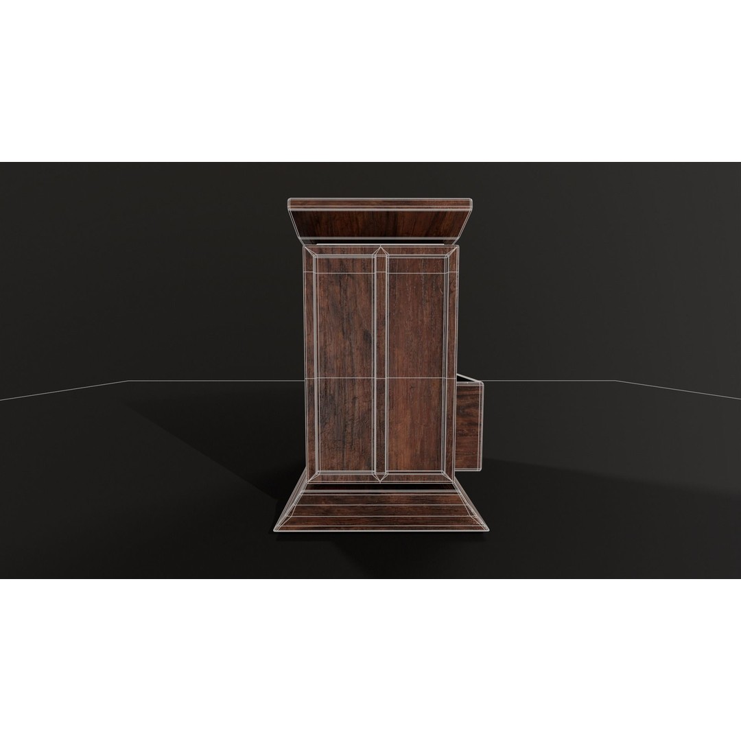 Kondo Nightstand 3D Model – Low Poly PBR Furniture Asset, FBX, OBJ - View 10