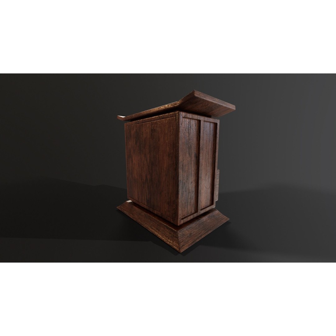 Kondo Nightstand 3D Model – Low Poly PBR Furniture Asset, FBX, OBJ - View 11