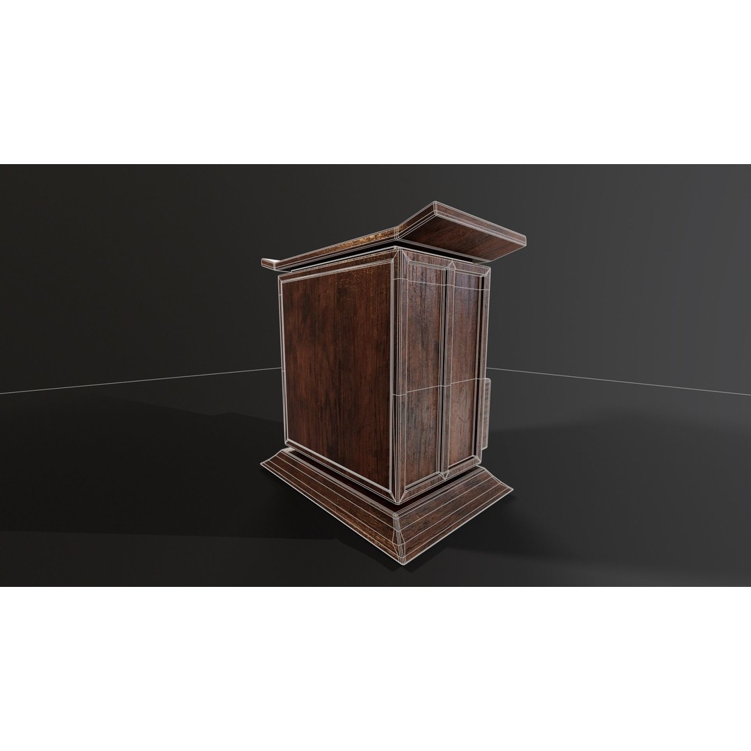 Kondo Nightstand 3D Model – Low Poly PBR Furniture Asset, FBX, OBJ - View 12