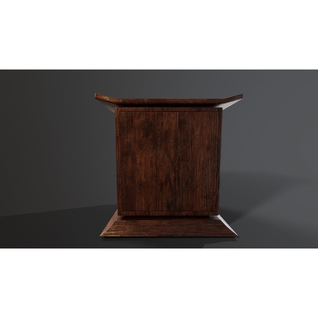 Kondo Nightstand 3D Model – Low Poly PBR Furniture Asset, FBX, OBJ - View 13