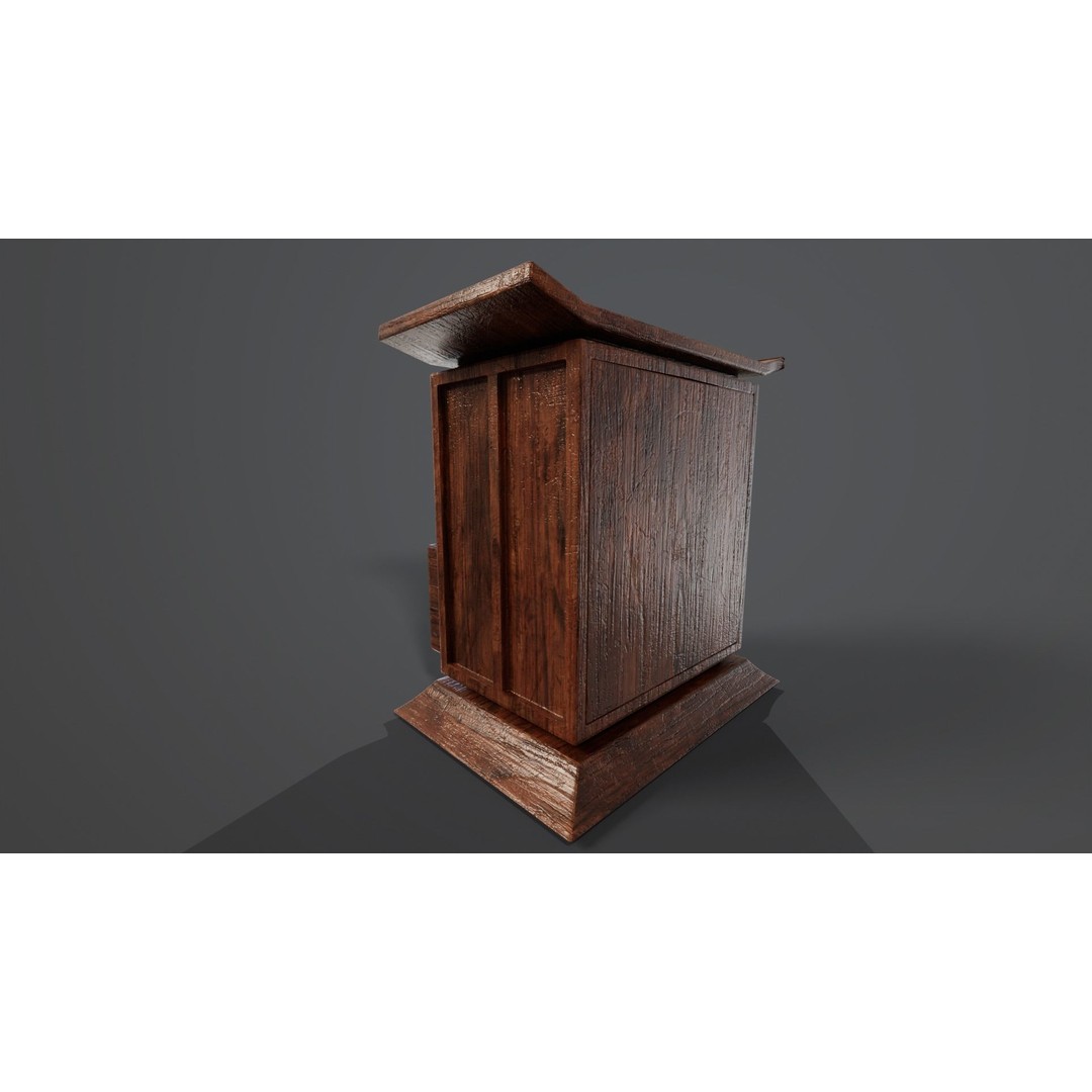 Kondo Nightstand 3D Model – Low Poly PBR Furniture Asset, FBX, OBJ - View 15