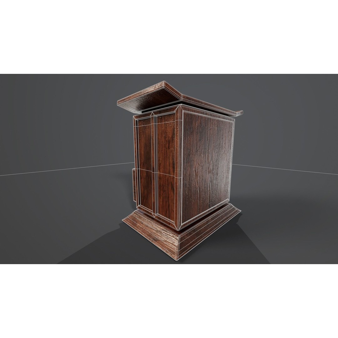 Kondo Nightstand 3D Model – Low Poly PBR Furniture Asset, FBX, OBJ - View 16