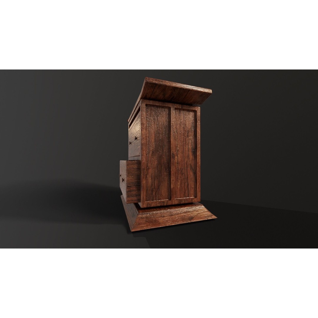 Kondo Nightstand 3D Model – Low Poly PBR Furniture Asset, FBX, OBJ - View 17
