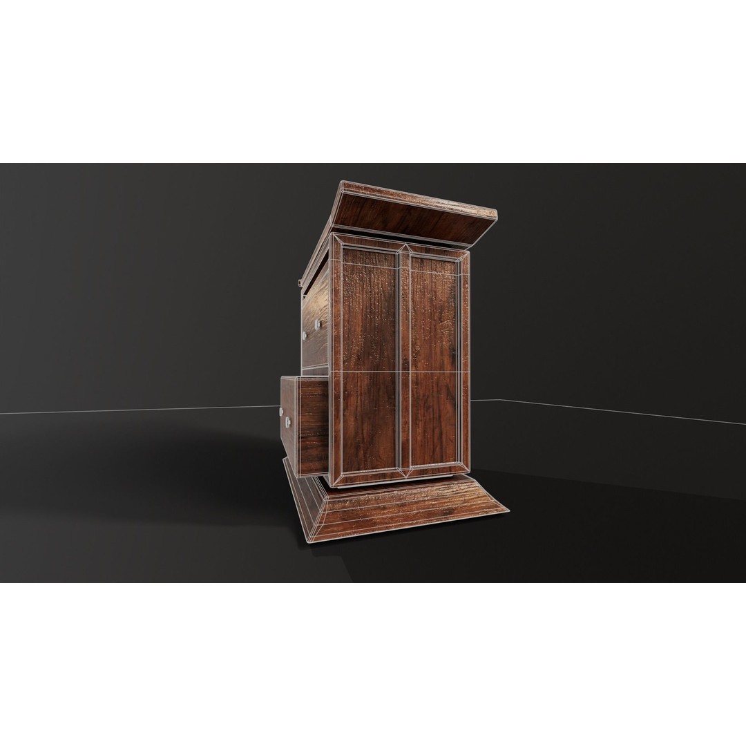 Kondo Nightstand 3D Model – Low Poly PBR Furniture Asset, FBX, OBJ - View 18
