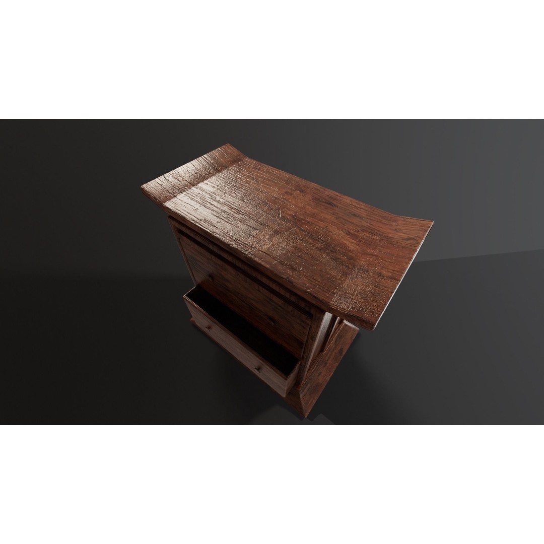 Kondo Nightstand 3D Model – Low Poly PBR Furniture Asset, FBX, OBJ - View 19