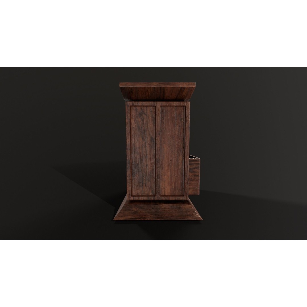 Kondo Nightstand 3D Model – Low Poly PBR Furniture Asset, FBX, OBJ - View 9