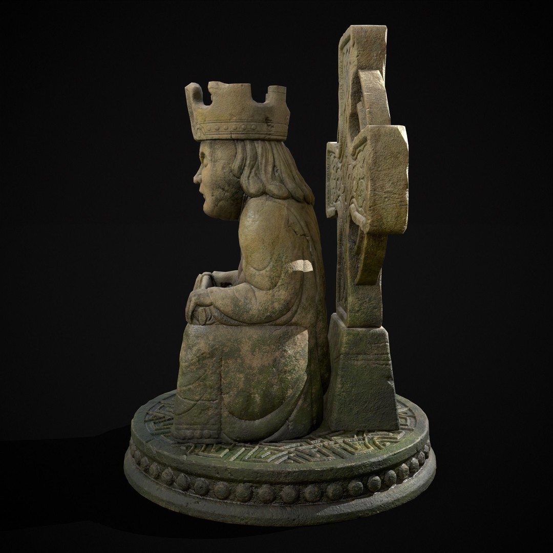 King Throne Statue 3D Model – Low Poly PBR Asset, FBX & OBJ - View 16