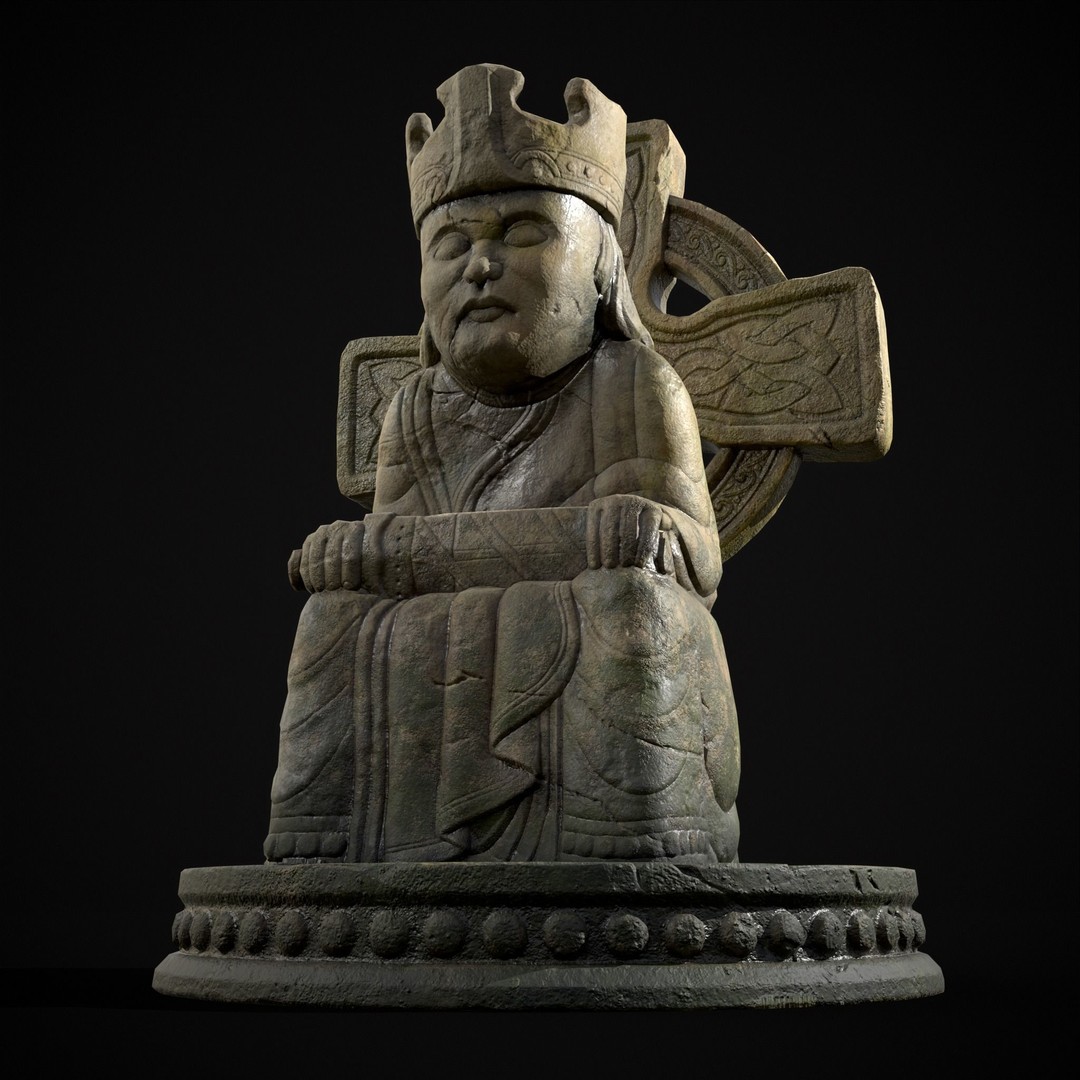 King Throne Statue 3D Model – Low Poly PBR Asset, FBX & OBJ - View 31