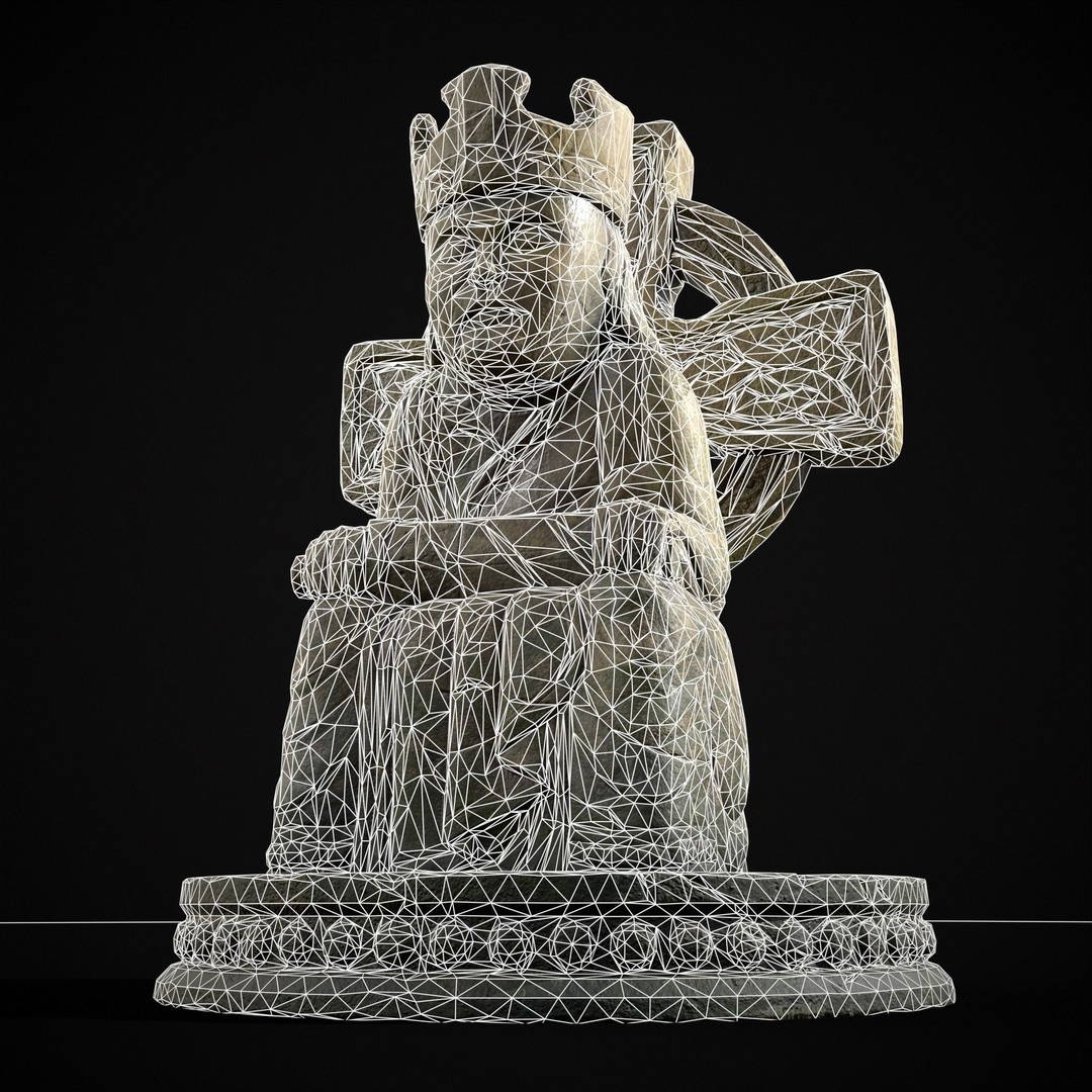 King Throne Statue 3D Model – Low Poly PBR Asset, FBX & OBJ - View 32