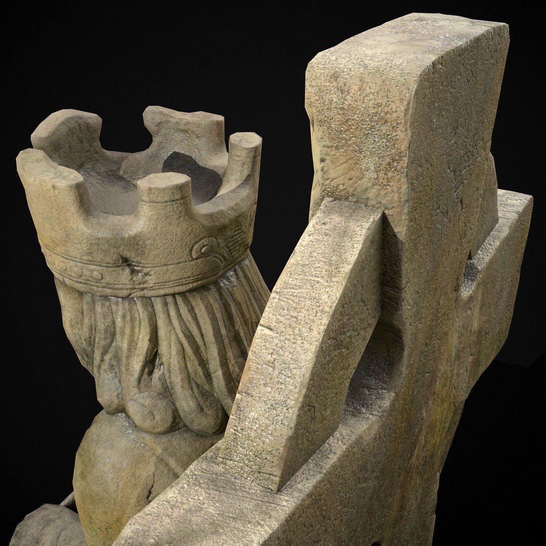 King Throne Statue 3D Model – Low Poly PBR Asset, FBX & OBJ - View 35