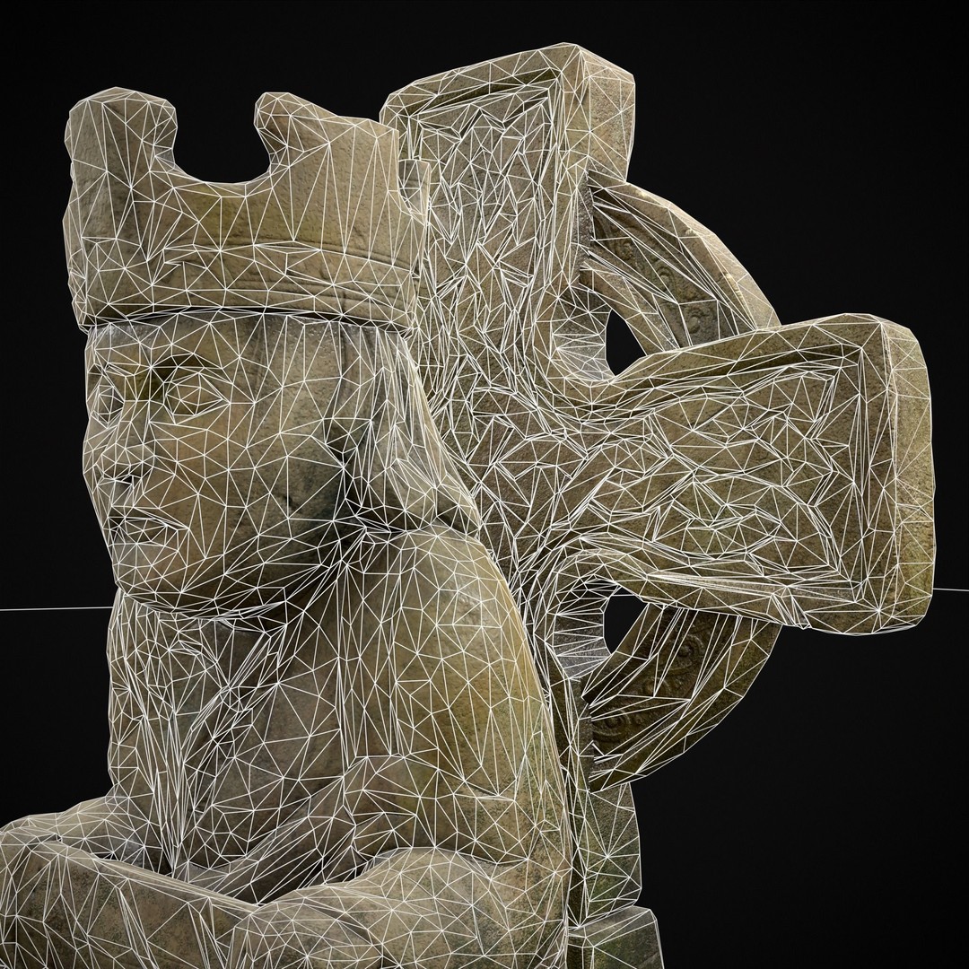 King Throne Statue 3D Model – Low Poly PBR Asset, FBX & OBJ - View 38