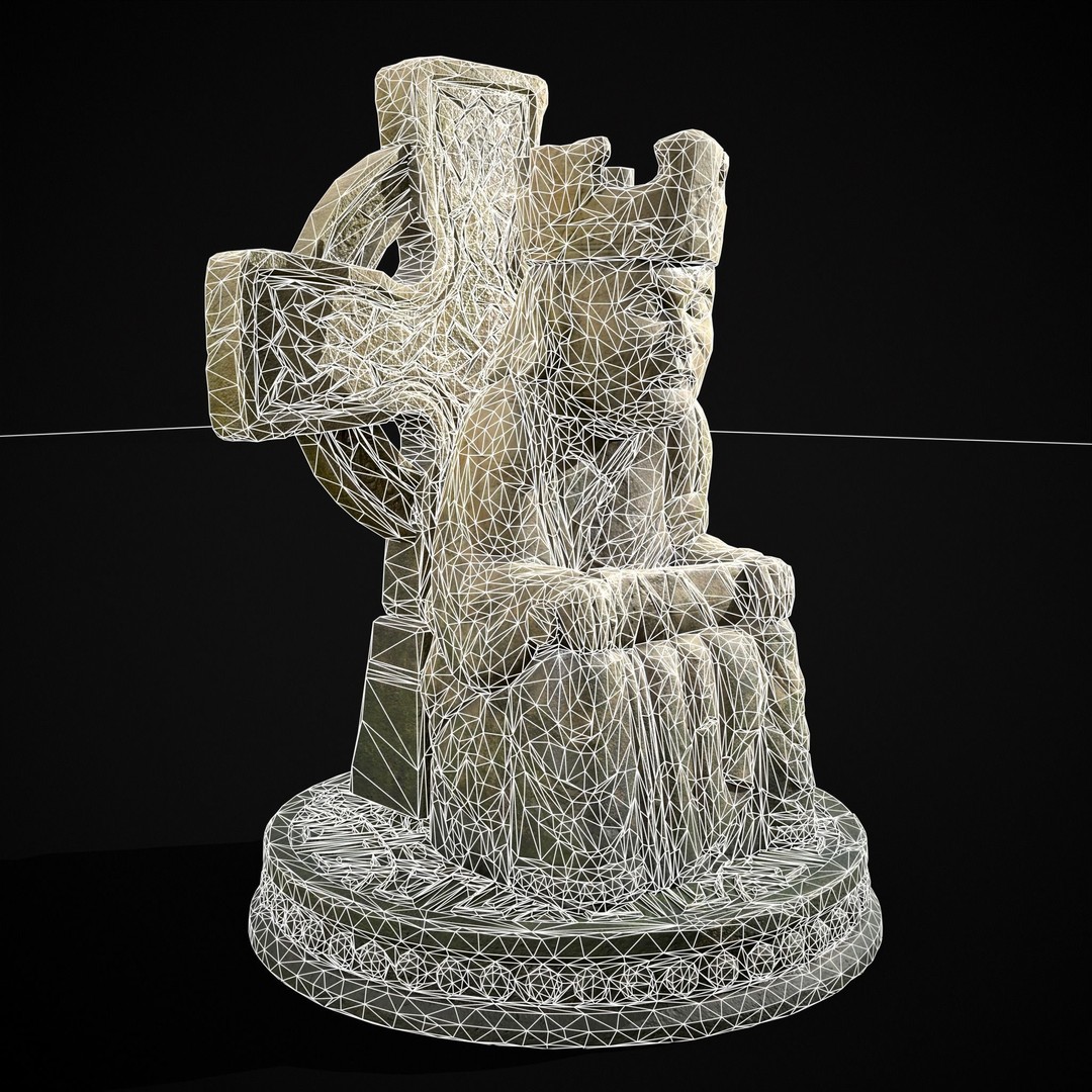 King Throne Statue 3D Model – Low Poly PBR Asset, FBX & OBJ - View 7