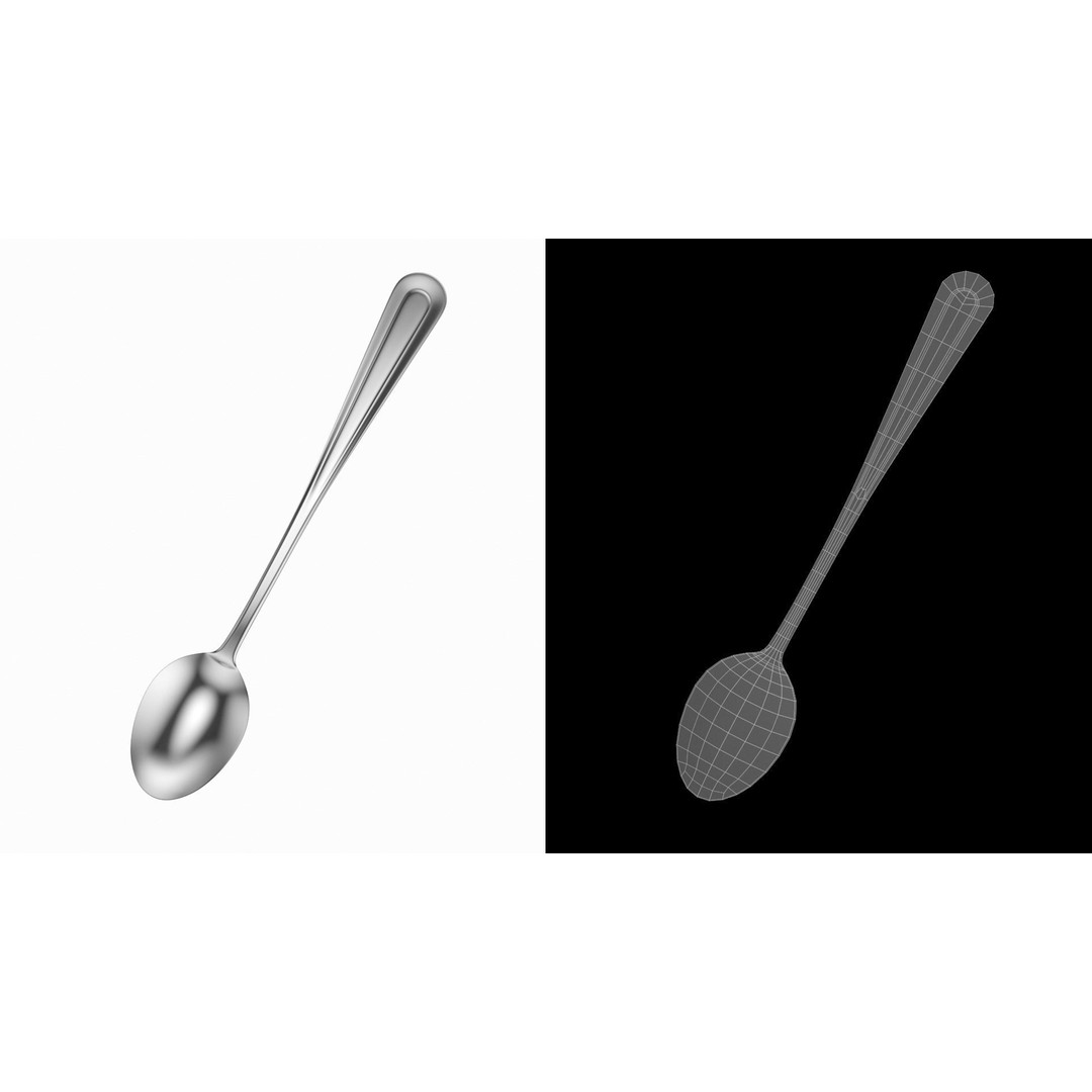 Soda Spoon 3D Model – Classic Cutlery, PBR Textures, FBX & More - View 10